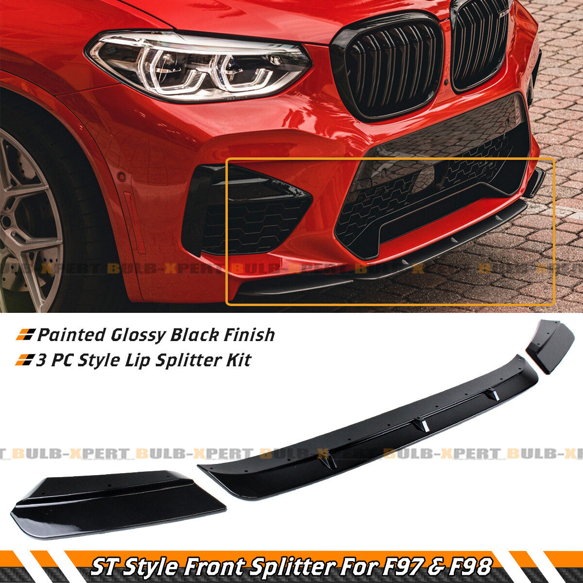 グロスブラック塗装！ X3M/X4M（F97/F98）Vスポーク765M For 19-21 BMW X3M X4M Competition F97 F98 Glossy Black Front