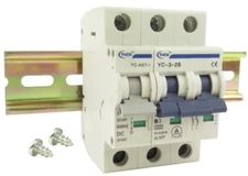 24V AC Shunt Trip Din Rail Screws 2-Pole Miniature Circuit Breaker B/C/D Curve