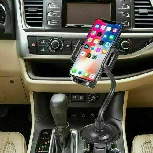 Soporte universal ajustable para cuello de cisne con soporte para taza de automóvil para teléfono celular iPhone Foto 2 de 4