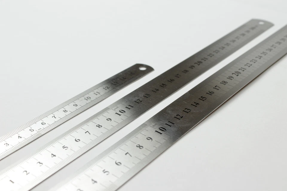 Stahllineal Stahlmaßstab Werkstattlineal Lineal Edelstahl Maßstab 150mm 15cm - Bild 3 von 4