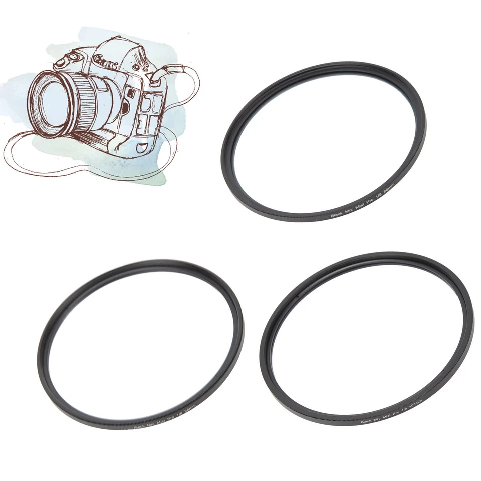 Black Soft Filter Black Diffusion 1/8 Lens Filter Kit Optical Glass Portrait Sof - Image 4 of 4