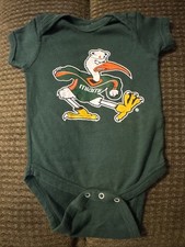 University of Miami Creeper One-Piece Bodysuit 6 Mo Green