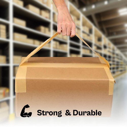 10 Rolls Kraft Water Activated Reinforced Gummed Tape 72Mm x 450' Packaging Tape - Picture 5 of 8
