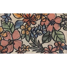 Bold Floral Multi 18 In. X 30 In. Non-Slip Indoor Outdoor Door Mat