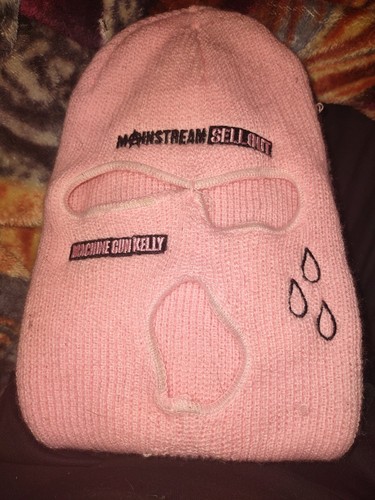 Machine Gun Kelly Mainstream Sellout Pink Knit Balaclava Ski Mask Acrylic