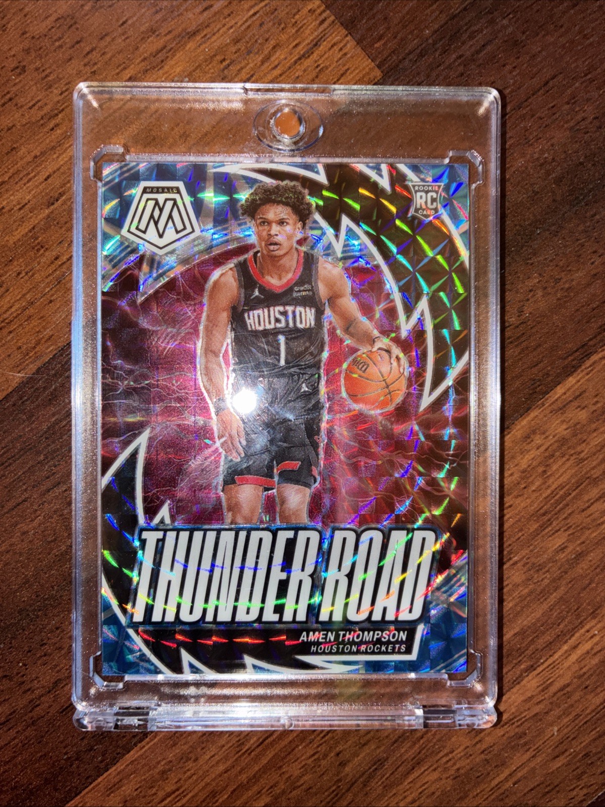 2023-24 Mosaic Thunder Road Reactive Blue Prizm Amen Thompson RC Rookie /99