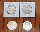 Lot of (4) Ben Franklin 90% SILVER Half -D, 1963, 1960, 1958-D and 1961-D lot 09