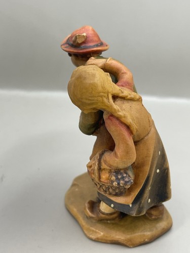 Vintage Original Ernst Huber 824 Hand-carved Painted Boy And Girl 3’Tall - Picture 3 of 9