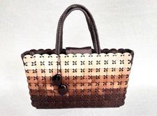 GIORGIO ARMANI Viscose Tote bags Multicolor Brown White Made in Italy Brand new