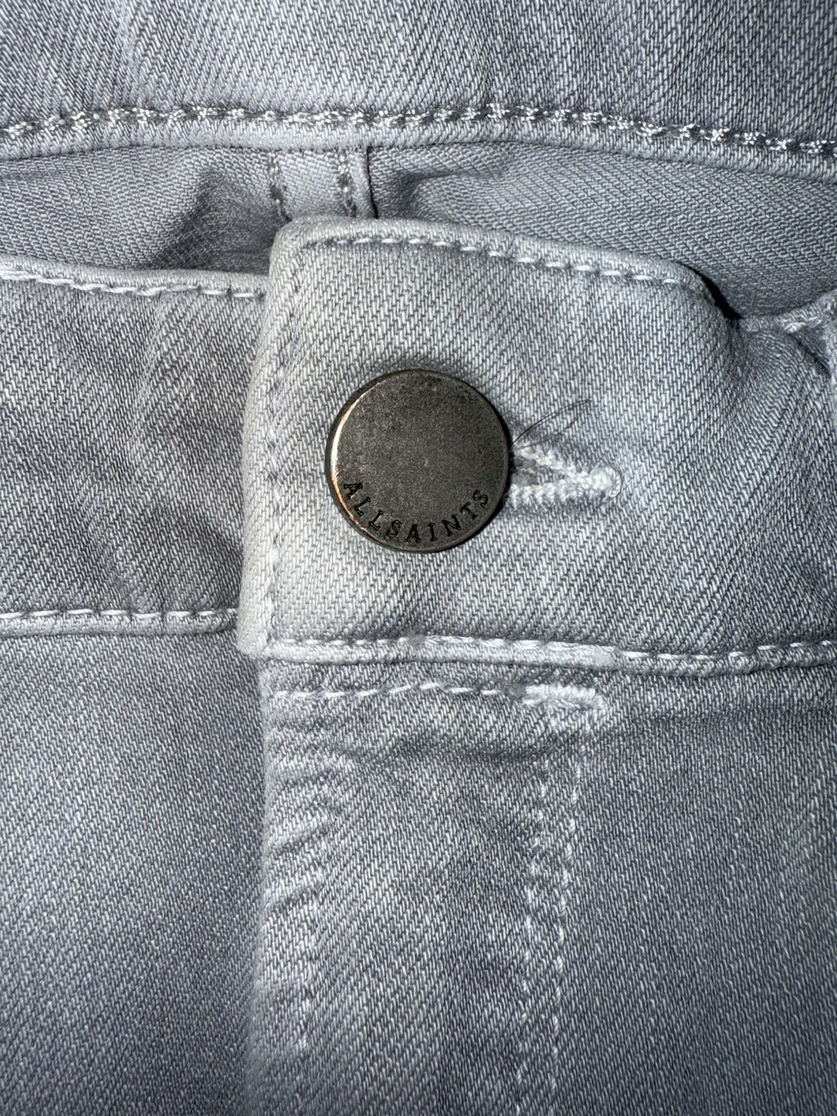 AllSaints Women's Jewel Grey Skinny Jeans With Fringe Bottoms Size W28 image 10