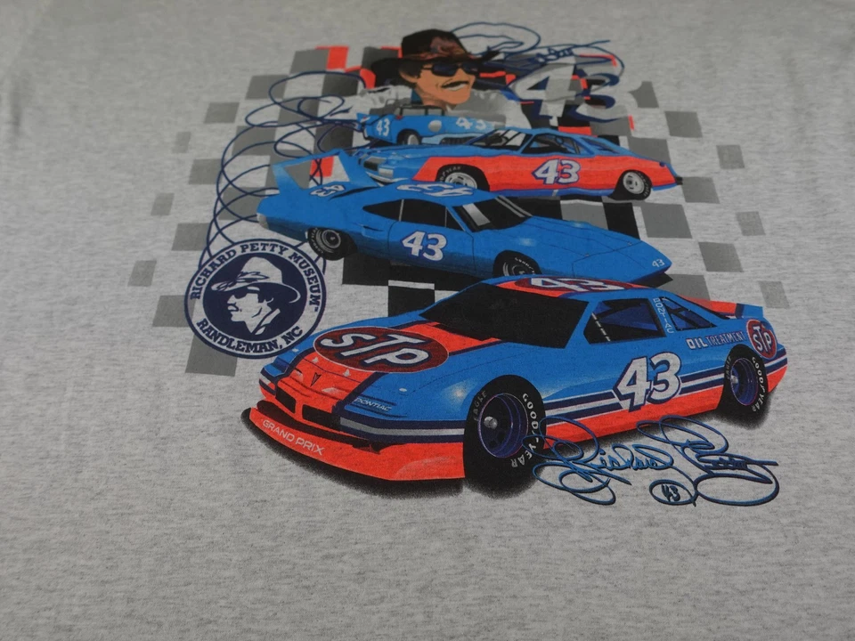 Camisa De Colección Richard Petty Para Hombres 3XL Gris NASCAR STP 43 Pontiac Grand Prix Museum Foto 2 de 4