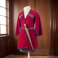 New Cossack Officer Reproduction Russian WW1 1914 Uniform Red Cossack Men Coat
