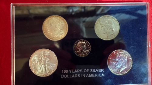 100 Years of Dollars 5 Coin set with 3 Silver Coins
