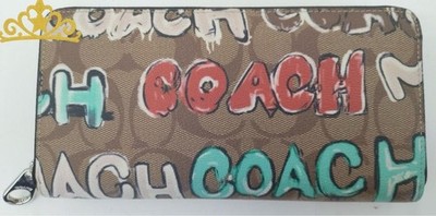 COACH   MINT SERF Signature Zippy Wallet Coach Mint Surf Long Wallet from Japan