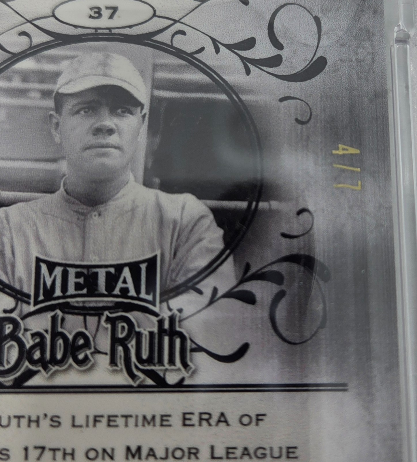 2019 Leaf Metal Green Wave Refractor BABE RUTH /7 PSA 10 Gem Mint view 2