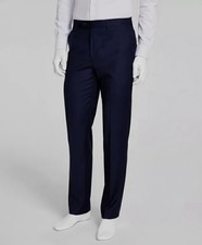 Michael Kors Men's Blue Solid Classic-Fit Wool Stretch Suit Pants Size 42W 32L.