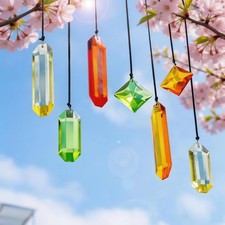7PCS Crystal Prisms Suncatcher for Window Hanging, Rainbow Sun Catchers Indoo...