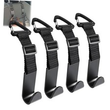Headrest Hooks for Car Adjustable 4 Pack Vehicle Seat Back Organizer Black