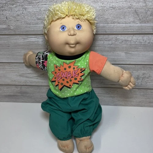 Vintage Cabbage Patch Kid Boy Doll Blonde Hair Mullet  90’s Hasbro SWAK