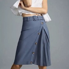 By Anthropologie Pleated Slit-Front Skirt