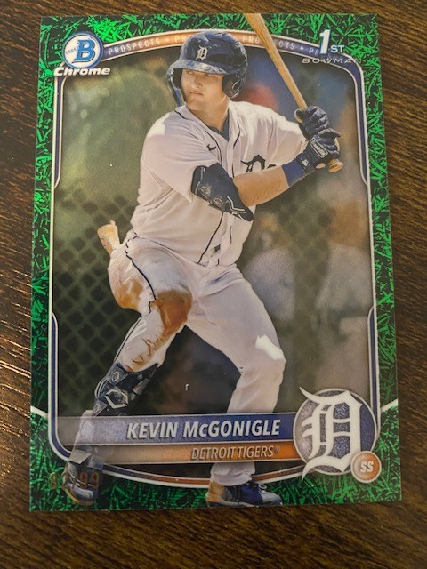 Kevin McGonigle - 2025 Bowman Chrome 1st - Green Grass Refractor - #82/99 