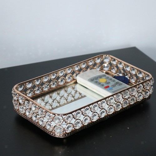 Mirrored Jewelry Storage, Glass Cosmetic Tray, Table, - Picture 1 of 4