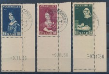 805870) Saarland Bogenecken Nr.376-378Br gest. mit Druckdatum 9.11.56
