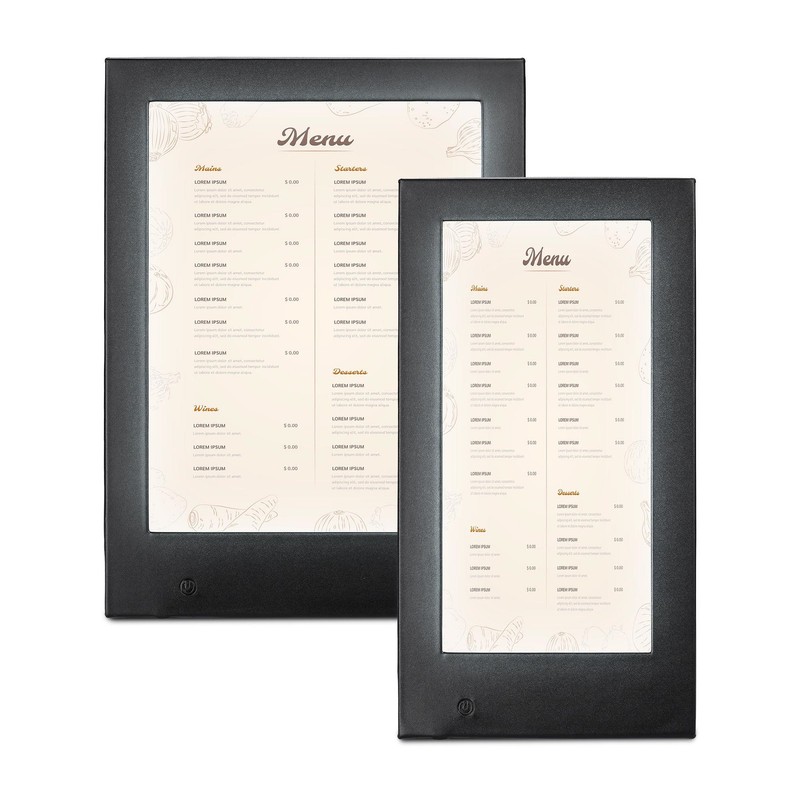 WeChef Set of 2 LED Backlit Menu Holder Cover 1 Panel Fits 5"x11" & 8"x11" Paper