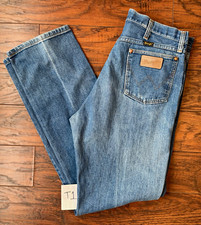 Vintage Wrangler Jeans 34x33 Made In USA Cowboy Western Denim Medium Wash
