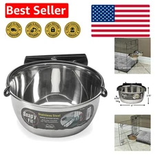 1 Quart Snap'y Fit Stainless Steel Bowl - Adjustable Elevated Dog & Cat Feeder