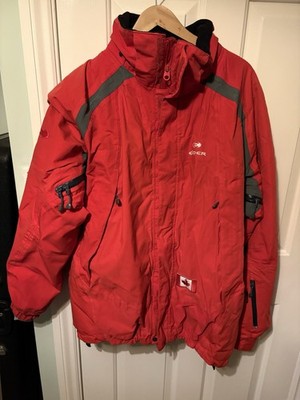 Eider Herren Skijacke Gr. XL. Goretex In Rot. Abnehmbare Kapuze. Bitte Lesen