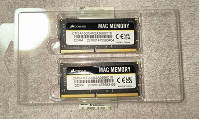 2 x 16GB 2666Mhz Corsair MAC MEMORY DDR4 RAM SO-Dimm sehr guter Zustand