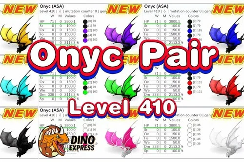 Level 410 Onyc Pair ARK🦕 Survival Ascended ASA PVE PC/XBOX/PS