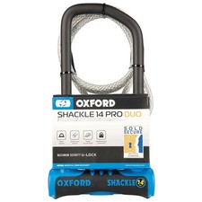 Image of Oxford Shackle 14 Pro Duo U-Lock Sold Secure Diamond 320mm x 177mm + Cable