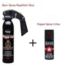 Feloiy Bear Repellent Self Defense Spray 16oz With 1 Pack Free Peper Spray 1/2oz