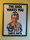 WILLIE SHOEMAKER THE SHOE WANTS YOU Santa Anita Race Track Poster Framed — photo 1