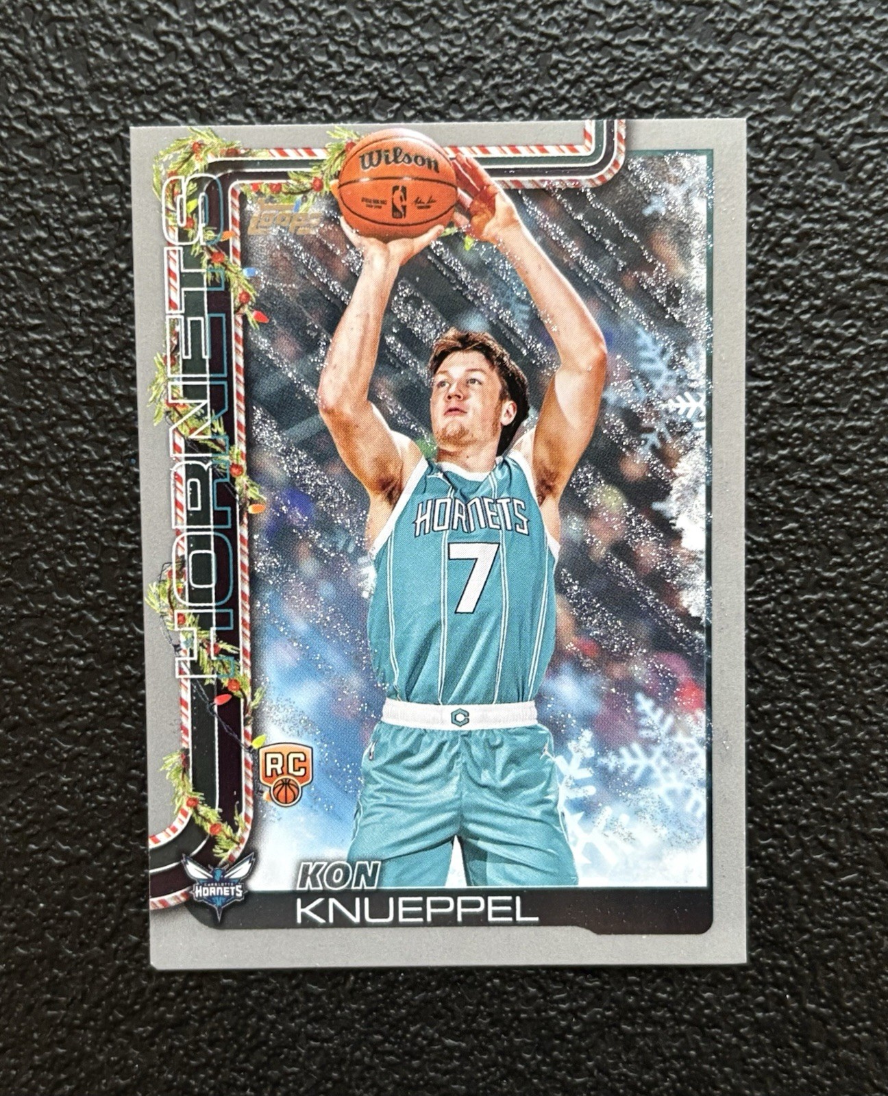 2025-26 Topps Holiday KON KNUEPPEL Silver Glitter Rookie RC #H164 SP! *Hornets
