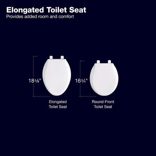 KOHLER Toilet Seat Riser Elevated Quiet-Close Elongated Closed-Front in White - Picture 4 of 8