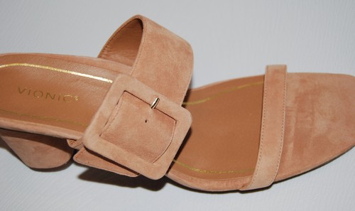 NIB Vionic Women's Tan Suede Brookell Heeled Mule Comfort Sandal sz 11 - Picture 5 of 12