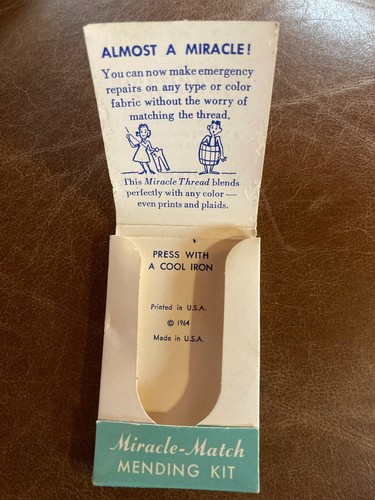 Vintage 1964 Mortons of Massillon Inc Miracle Match Mending Kit - Picture 5 of 6
