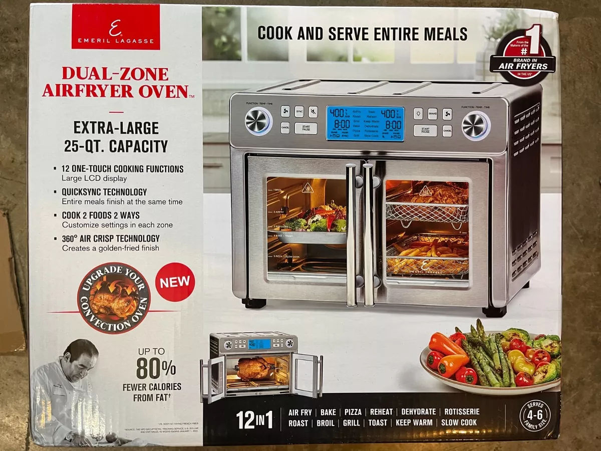 New Emeril Lagasse French Door Dual Air Fryer Oven EFDDZ