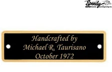 BRASS PLATE ART LABEL PICTURE FRAME TAG 1" x 3.25" FREE ENGRAVING FAST SHIPPING