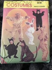 McCall's Sewing Pattern 8953 Animal Costume Adult L Bear Bunny Cat Kangaroo Lion