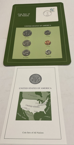 Coin Sets of All Nations USA United States Of America, With Card 1979-1989