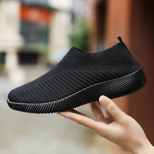 Womens Ladies Shoes Sneakers Slip On Trainers Flats Shoes Loafers Walking Size - Picture 4 of 39
