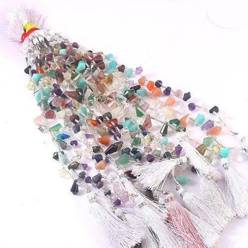 Natural Multi disco Softy Shape Faceted Beads Strand, Jewellery Making Gemstone - Picture 3 of 3