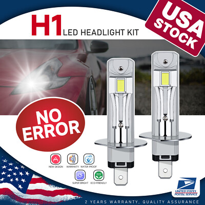 2PCS 6000K H1 LED Headlight Bulb High Low Beam Fog Light DRL Super White CANBUS