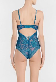 ~NEW~ La Perla $1295 Desert Rose Padded Bodysuit &ndash; Teal 36B