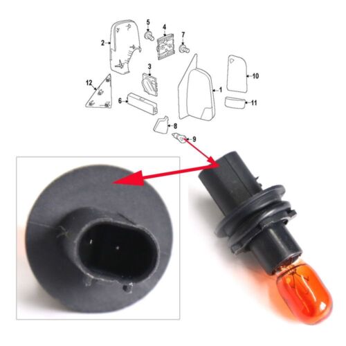 2Pcs fit for Mercedes Sprinter Wing Mirror Indicator Repeater Lamp Bulb & Holder - Picture 5 of 7