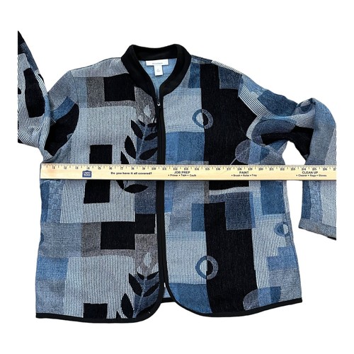 Dress Barn Blazer Women Size XL  Full Zip Front Jacket Blue Black Gray White - Picture 4 of 9